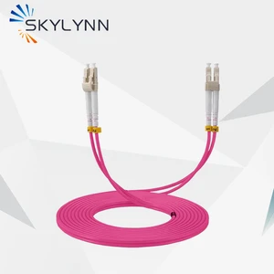 50PCS/Bag LC/UPC-LC/UPC Duplex 2.0mm Cable Diameter 1 Meter Length Multi Mode OM4 Purple LSZH Jacket Fiber Optic Patch Cord