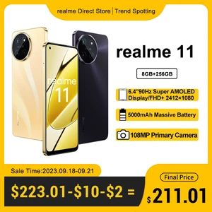 [World Premiere] realme 11 4G Smart Phone 6.4"90Hz Super AMOLED Display Helio G99 Chipset Octa-core 67WSUPERVOOC Charge 5000mAh