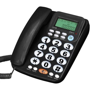 Corded Telephone Wired Caller ID Big Button Telephone for Elderly Crystal Dialpad Landline Telephones Home