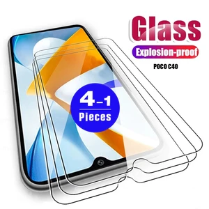 1-4Pcs For Xiaomi Poco C40 C31 M5 M5s Tempered Glass screen protector X4 pro X3 NFC M4 5G M3 M2 F4 F3 GT F2 X2 protective film