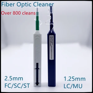 Fiber Optic Cleaning Pen 1.25mm LC/MU 2.5mm SC/ST/FC Cleaner One Click Cleaner Pen Connectors Adapters Ferrules over 800 cleans