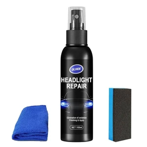 Headlight Restorer Spray 100ML Headlight Cleaner High Transparency Headlight Repair Polish For Repair Headlight Yellowing Haze