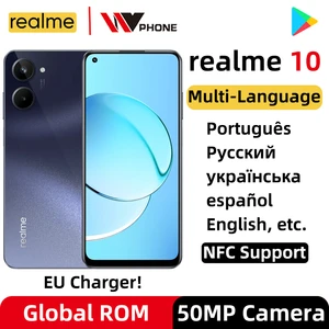 Global ROM Realme 10 Smartphone Helio G99 6nm Process Multi-language 50MP Camera 6.4" 90Hz AMOLED Display 5000mAh Battery NFC