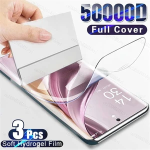 3Pcs Hydrogel Film For Oppo Find X6 X5 X3 Pro X3 X5 Lite Full Cover Screen Protector For Reno 10 9 8 7 6 Pro 10 9 8 Pro Plus 5G