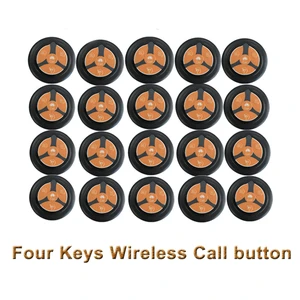 Waiters System Call Button Long Distance Transmitter 20 Super Thin Four Keys Pagers For Restaurant Service