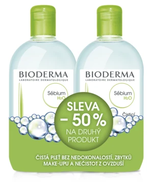 BIODERMA Sebium H2O micelární voda výhodné balení 2 x 500 ml