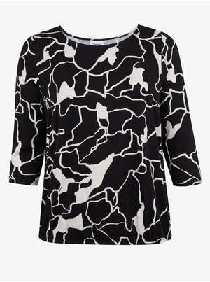 White-Black Ladies Patterned Blouse Fransa - Ladies