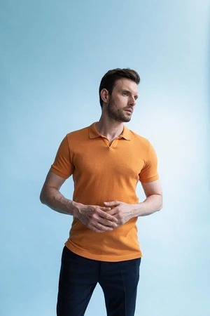 DEFACTO Slim Fit Polo Neck Basic kötöttáru rövid ujjú póló