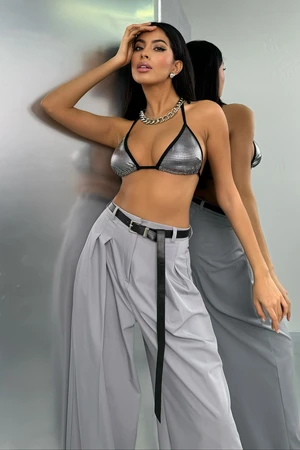 Trendyol Silver Super Crop Bustier