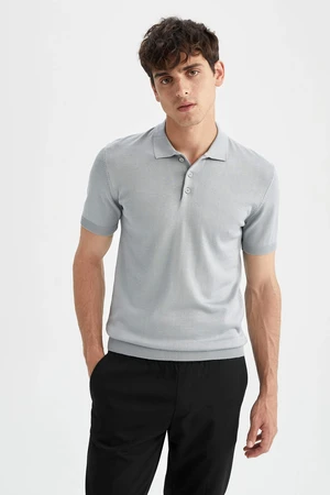 DEFACTO Slim Fit polo výstrih tričko s krátkym rukávom úplet