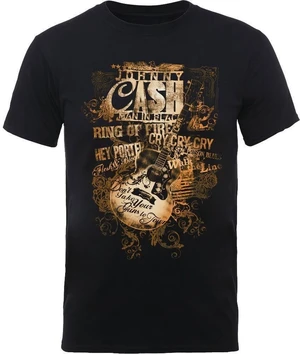 Johnny Cash Ing Guitar Song Titles Black XL