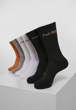 Fuck Off Socks 6-Pack Black/White/Grey/Non-Orange