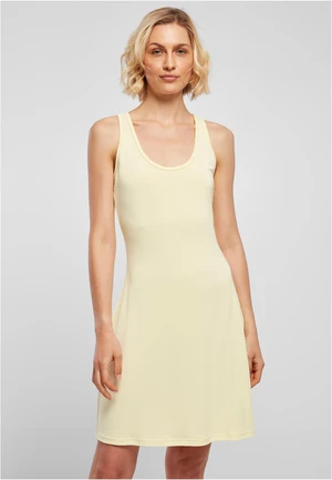 Women's modal short dress with back trousers, soft yellow