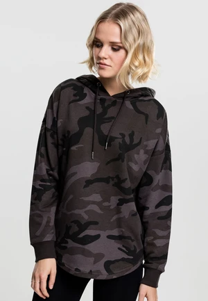 Women's Oversized Camo Hooded Dark Camo