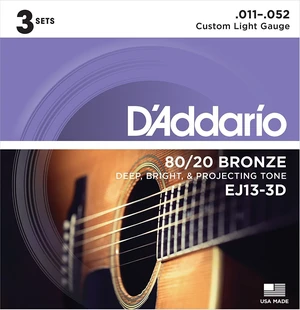 D'Addario EJ13-3D Cordes de guitares acoustiques