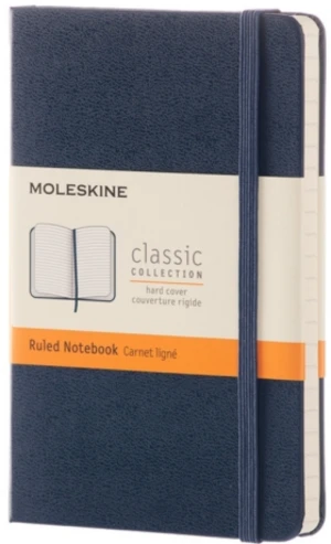 Moleskine - zápisník - linkovaný, modrý S