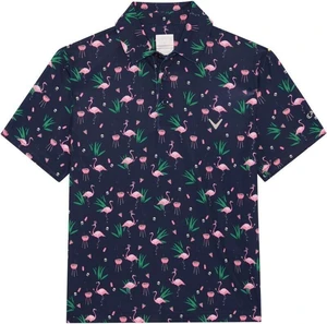 Callaway Boys All Over Flamingo Printed Peacoat XL Camiseta polo