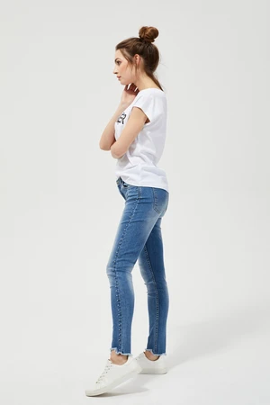 Skinny jeans with decorative rhinestones