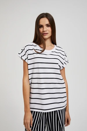 Women's striped T-shirt MOODO - white