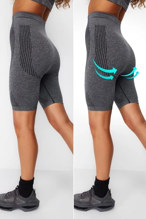 Trendyol Anthracite Melange Seamless/Seamless Sports Shorts/Short Leggings