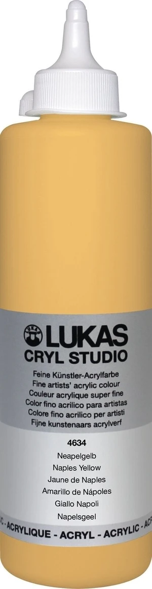 Lukas Cryl Studio Plastic Bottle Akrylová barva Naples Yellow 500 ml 1 ks