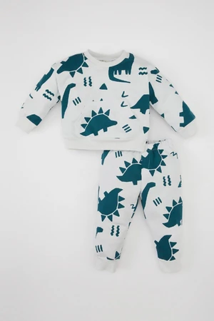 DEFACTO Baby Boy Dinosaur Printed Sweatshirt Sweatpants Set of 2