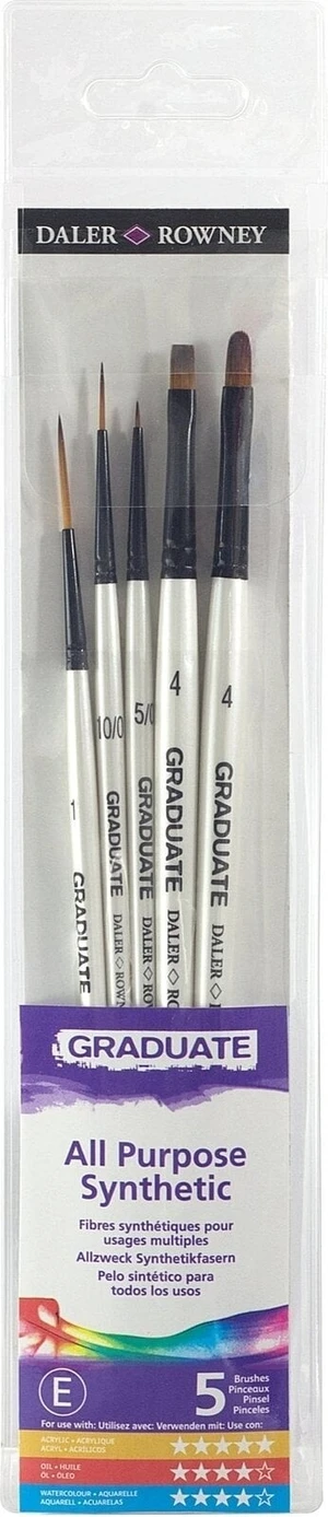 Daler Rowney Graduate Multi-Technique Brush Synthetic Set pensule 5 buc