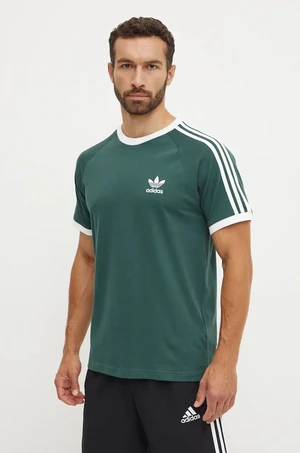 Bavlněné tričko adidas Originals zelená barva, s aplikací, IY8720