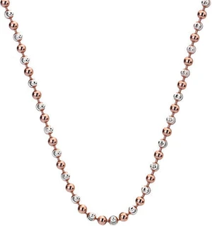 Hot Diamonds Stříbrný řetízek Emozioni Silver and Rose Gold Bead 45 CH019