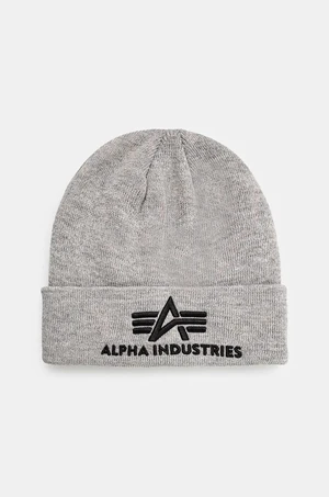 Čepice Alpha Industries šedá barva, z tenké pleteniny