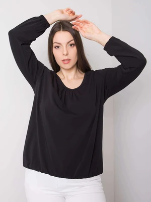 Black cotton blouse plus size