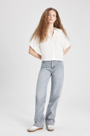 DEFACTO 90's Wide Leg High Waist Wide Leg Long Jean Pants