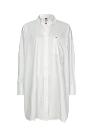 Tommy Hilfiger Šaty - ICONS CO ARCHIVE SHIRT DRESS LS biele