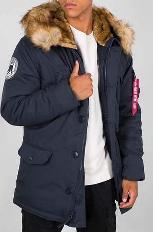 Bunda Alpha Industries Polar Jacket 123144 07 pánska, tmavomodrá farba, zimná