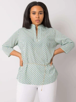 White and green blouse plus size with Benecia patterns