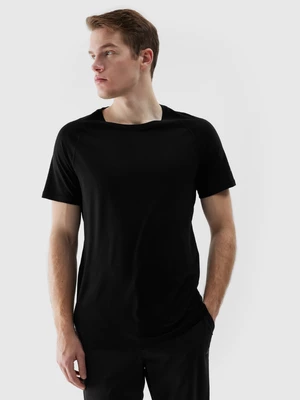 Pánske trekingové tričko s prísadou Merino vlny - čierne