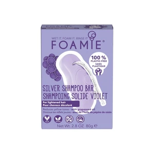 FOAMIE Tuhý šampón na zesvětlené vlasy Silver Linings 80 g