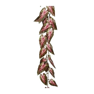 Girlanda Caladium umělá zeleno-bordó 130cm