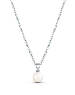 JwL Luxury Pearls Jemný stříbrný náhrdelník s pravou perlou JL0835 (řetízek, přívěsek)