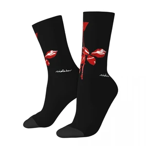 Crazy Design Depeche Cool Mode Soccer Socks Polyester Crew Socks for Unisex