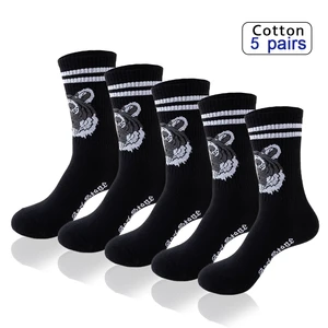 5 Pairs High Quality Men Socks Cotton Breathable Hip-Hop Street Fashion Socks Long Gift Socks Sox Sokken Outdoor Sports Socks