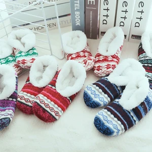 1 Pair Women Winter Socks Slippers Women Floor Shoes Yoga Socks Thicken Velvet Warm Keeping Household Indoor Winter Socks