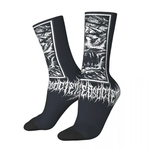 Funny Men's Socks Spines Vines Retro Harajuku Baphomet Satan Lucifer Street Style Novelty Pattern Crew Crazy Sock Gift Printed