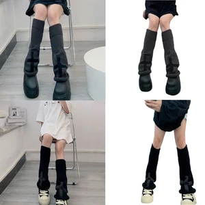 Y2K Leg Warmers for Women Girls Lolitas Leg Warmer Winter Knit Long Socks Gothic Harajuku Leg Cover Stockings