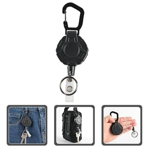 Multi-functional Retractable Keychain Flexible Outdoor Multifunctional Drawstring Buckle Keys Chain Storage Abs Multitool