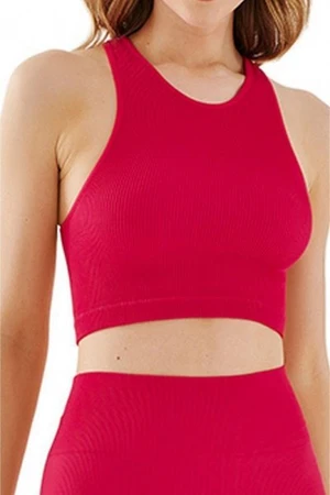 Gabriella Seamless halter rib 1203 raspberry Sportovní top L/XL malinová