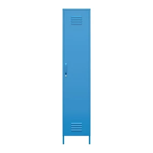Niebieska metalowa szafka Novogratz Cache, 38x185 cm
