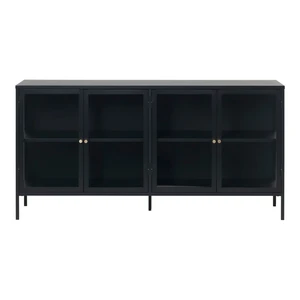 Czarna metalowa witryna 170x85 cm Carmel – Unique Furniture