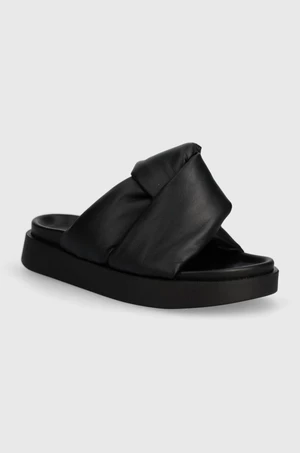 Kožené pantofle Inuikii Soft Crossed dámské, černá barva, 70104-140