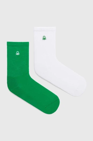 Dětské ponožky United Colors of Benetton 2-pack zelená barva